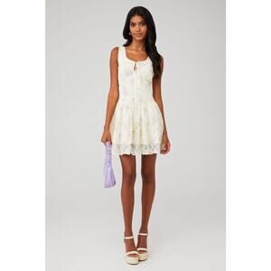 LoveShackFancy Women's Ceronne Mini Dress Sleeveless White Size 10 NWT